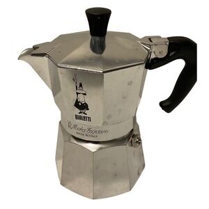 Bialetti Moka Express Stovetop Espresso Maker Aluminum 3 Cup Italy Silver